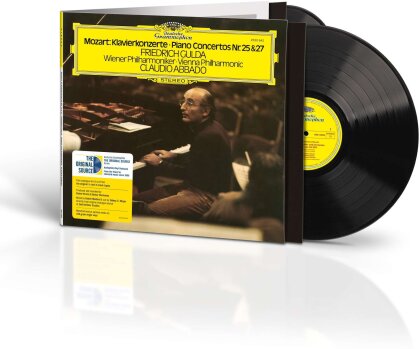 Wolfgang Amadeus Mozart (1756-1791), Claudio Abbado, Friedrich Gulda (1930-2000) & Wiener Philharmoniker - Klavierkonzerte 25 & 27 (2023 Reissue, Deutsche Grammophon, 2 LPs)