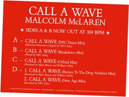Malcom McLaren & The Bootzilla Orchestra - Call A Wave Remixes (2 12" Maxis)