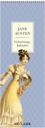 Jane Austen Geburtstagskalender | Immerwährender Wandkalender zum Eintragen im praktischen Streifenformat | Mit Illustrationen und Zitaten aus Jane Austens beliebtesten Romanen und Briefen