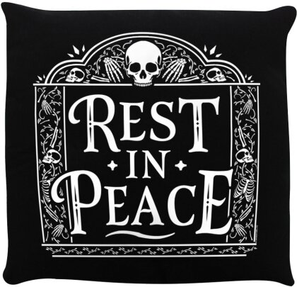 Rest In Peace Skeleton - Black Cushion