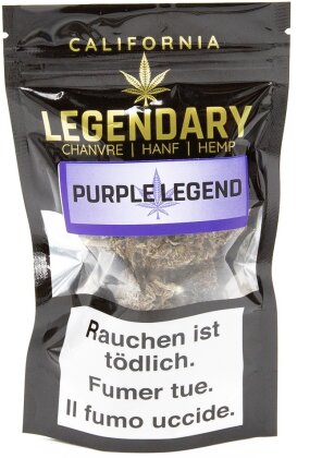 Legendary Premium CBD Purple Legend (10g) - Outdoor (CBD: 11.7%, THC: 0.443%)