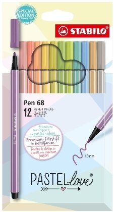 STABILO Pen 68 12er Pastellove Etui