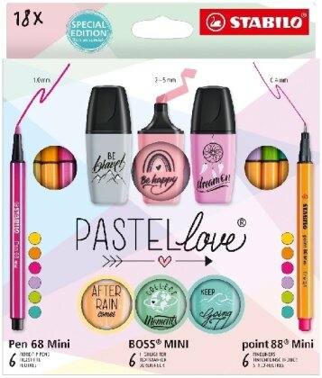 STABILO Mini World 18er Pastel Set