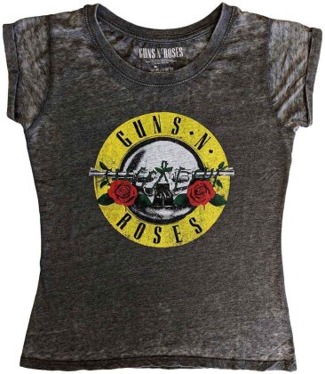 Guns N' Roses Ladies T-Shirt - Classic Logo (Burnout)