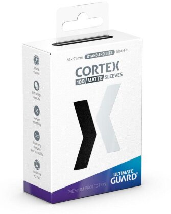 Protèges Cartes 100 pièces - Cortex - Standard - Noir Matte