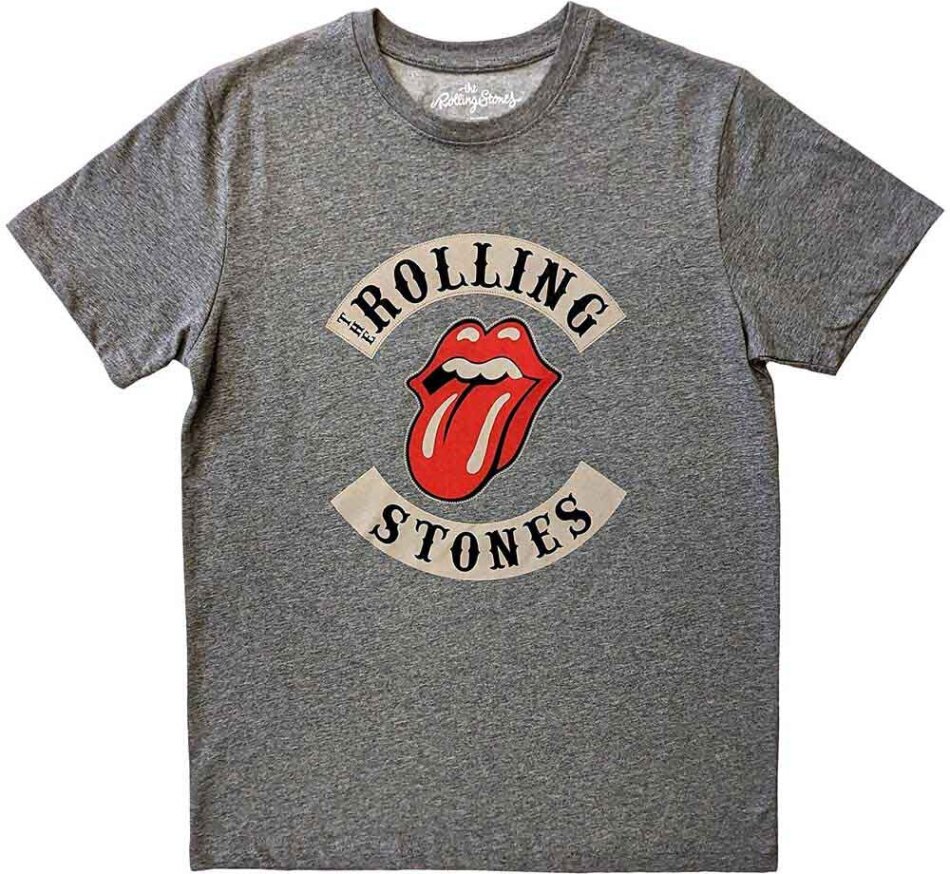 The Rolling Stones Unisex T-Shirt - Biker Tongue (Grey)