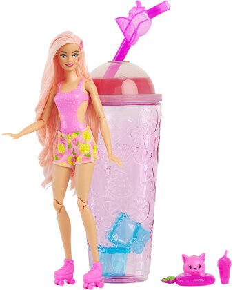 Pop Reveal Barbie Erdbeer - Limonade. Puppe. Becher.