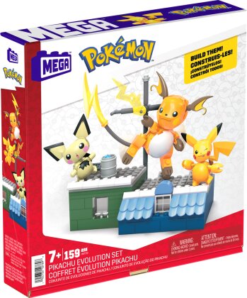Mega Pokémon Pikachu Evolution - Set. 159 Teile. 3 Figuren.