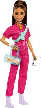 Barbie Day & Play pinker Overall - Puppe in pinkem Jumpsuit.