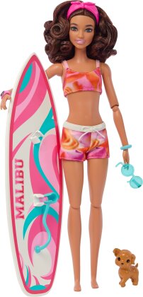 Barbie Surferin Puppe - Surfbrett. Puppe. Hündchen.