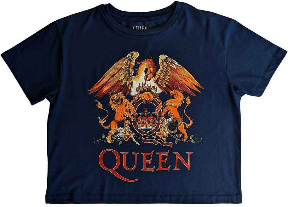 Queen Ladies Crop Top - Classic Crest
