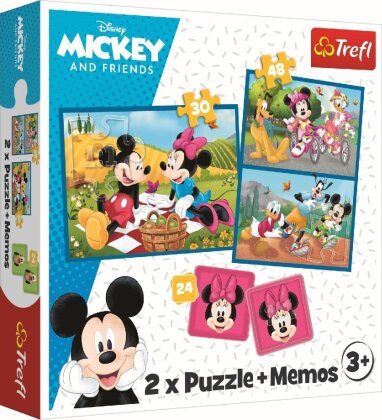2 in 1 Puzzles + Memo Mickey Mouse