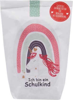 Wundertüte / Ich bin ein Schulkind Wunder- tüte mit Einhorn im Regenbogen