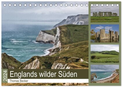 Englands wilder Süden (Tischkalender 2024 DIN A5 quer) - CALVENDO Monatskalender
