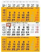 Biella 3-Monatskalender Wire-O gelb 2024