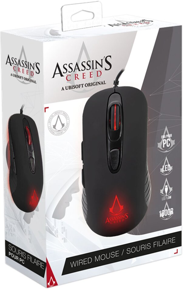 Assassin's Creed - Souris Optique Filaire Gaming 3600 DPI - Noir