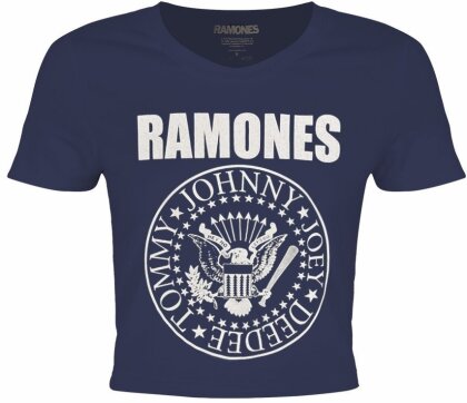 Ramones - Presidential Sela Ladies Denim Blue Crop Top