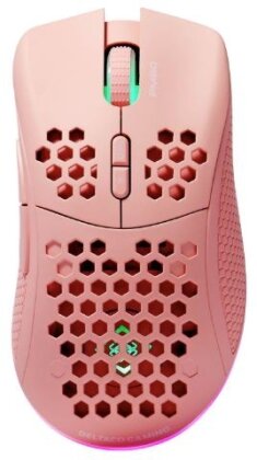 DELTACO PM80 Wireless Lightweight Gaming Mouse, RGB - Pink