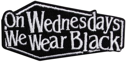 On Wednesdays We Wear Black Iron On Patch
