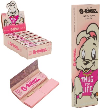 G-Rollz Banksy Thug Life Pink KS Papers + Tips Display