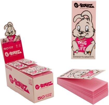 G-Rollz Banksy Thug Life Pink Filter Tips Display