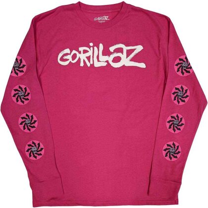 Gorillaz Unisex Long Sleeve T-Shirt - Repeat Pazuzu (Sleeve Print)