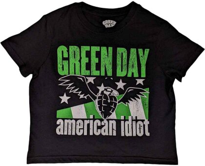Green Day Ladies Crop Top - American Idiot Wings - Grösse L