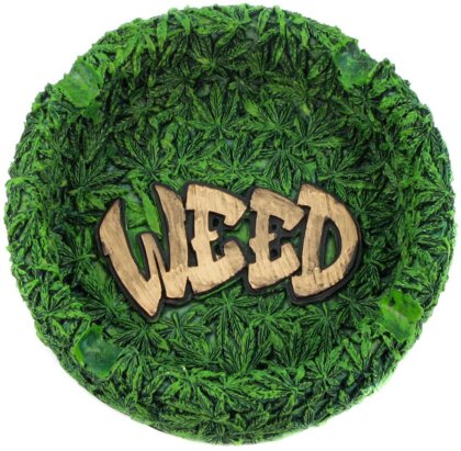 Resin Ashtray Weed 13cm