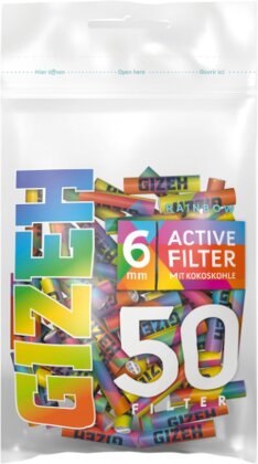 GIZEH Rainbow Active Filter 6mm 50pcs