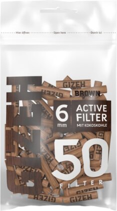 GIZEH Brown Active Filter 6mm 50pcs