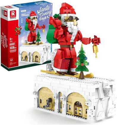 Reobrix 66001 - Weihnachtsmann auf Ski's mit Bewegungsmechanik (1039 Teile)