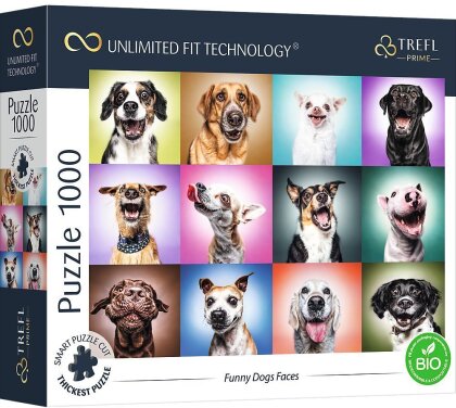 UFT Puzzle 1000 - Lustige Hundegesichter