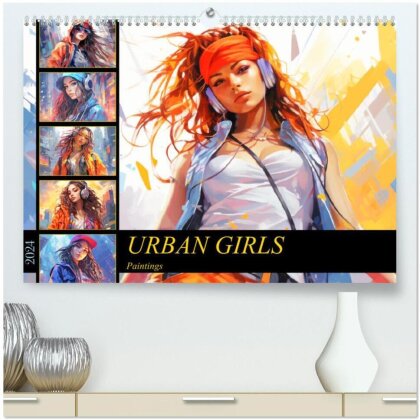Urban Girls. Paintings (hochwertiger Premium Wandkalender 2024 DIN A2 quer) - Kunstdruck in Hochglanz