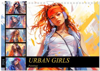 Urban Girls. Paintings (Wandkalender 2024 DIN A4 quer) - CALVENDO Monatskalender