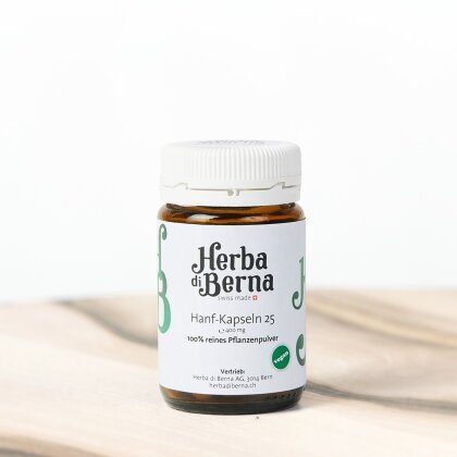 Herba di Berna Hemp capsules 25 - 100% pure plant powder