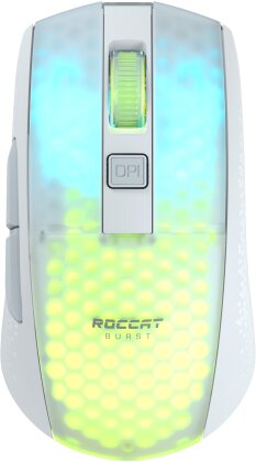 Roccat - Souris de jeu optique RGB sans-fil et légère Burst Pro Air Blanche