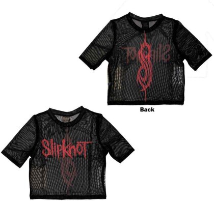 Slipknot Ladies Crop Top - Logo (Back Print & Mesh)