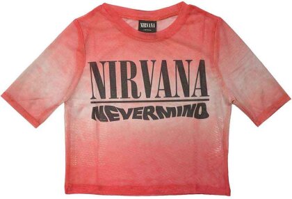 Nirvana Ladies Crop Top - Nevermind Wavy Logo (Mesh)