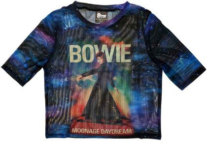 David Bowie Ladies Crop Top - Moonage 11 Fade (Mesh)