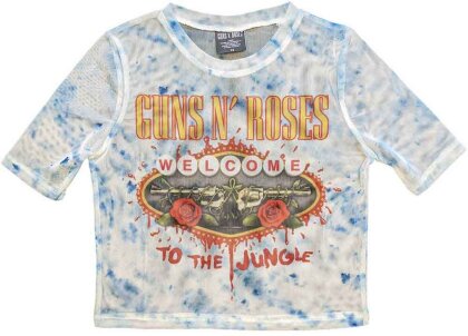 Guns N' Roses Ladies Crop Top - Welcome To The Jungle LV (Mesh)
