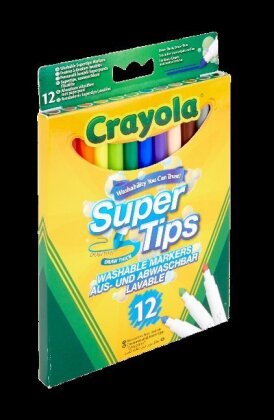 Crayola 12 Supertips aus- und abwaschbare Filzstifte
