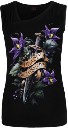 Spiral: Deadly Nightshade Gathered - Shoulder Slant Black Vest
