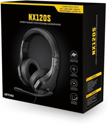 Nitho - Casque de jeu stéréo filaire NX120S Noir pour PC, PS4/PS5, Xbox, Nintendo Switch