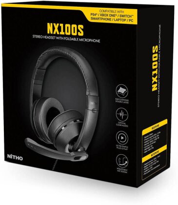 Nitho - Casque de jeu stéréo filaire NX100S Noir pour PC, PS4/PS5, Xbox, Nintendo Switch