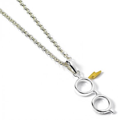Harry Potter Brille & Blitz silber Halskette