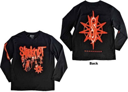 Slipknot Unisex Long Sleeve T-Shirt - The End So Far Group Photo Tribal-S Nonagram (Back & Sleeve Print)