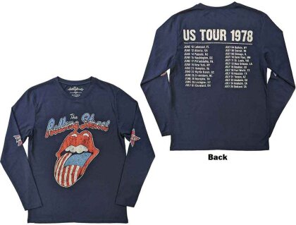 The Rolling Stones Unisex Long Sleeve T-Shirt - US Tour '78 (Back & Sleeve Print)