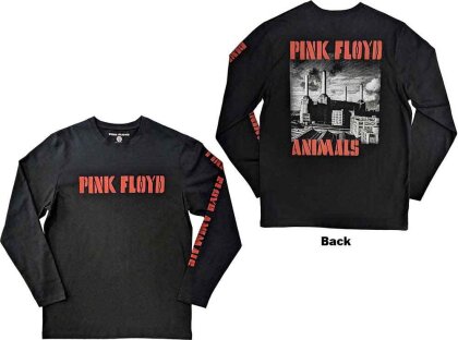 Pink Floyd Unisex Long Sleeve T-Shirt - Animals B&W (Back & Sleeve Print)