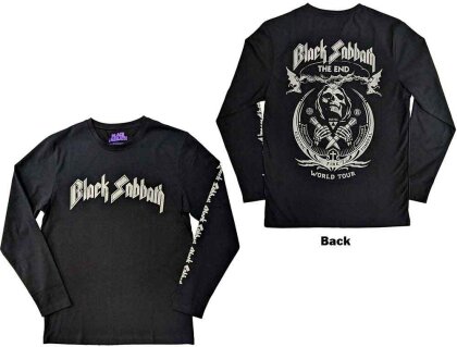 Black Sabbath Unisex Long Sleeve T-Shirt - The End Mushroom Cloud (Back & Sleeve Print)