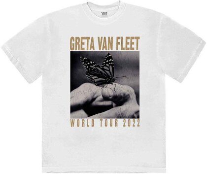 Greta Van Fleet Unisex T-Shirt - World Tour Butterfly (White)